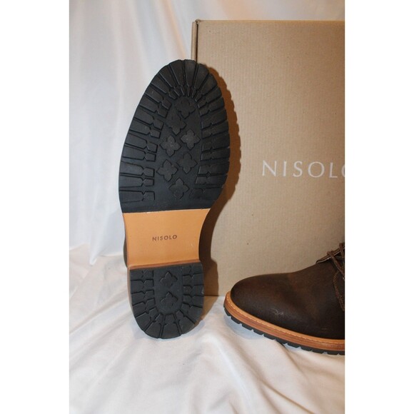 NISOLO MEN'S ALL WEATHER MARTIN SUEDE BOOTS WAXED BROWN $280‎ NIB - Picture 6 of 6